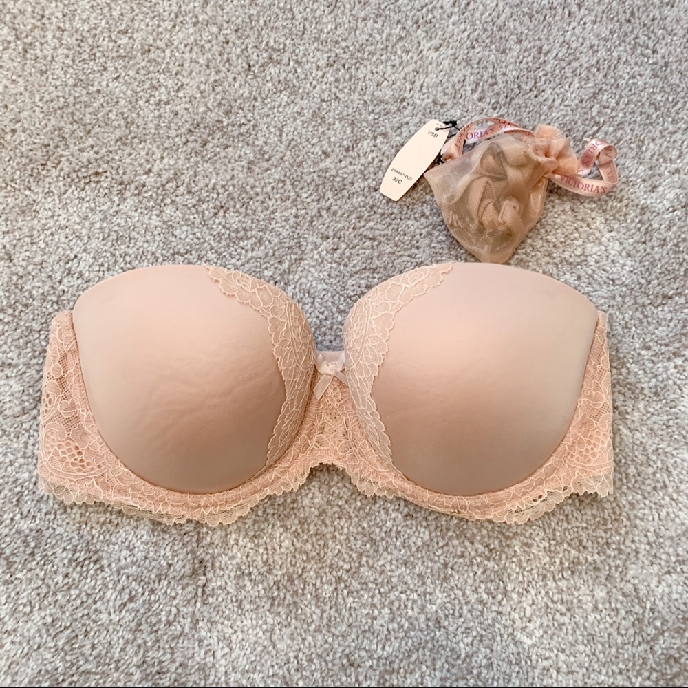 Victoria’s Secret Nude Lace Dream Angels Multi-way Bra 32DD
